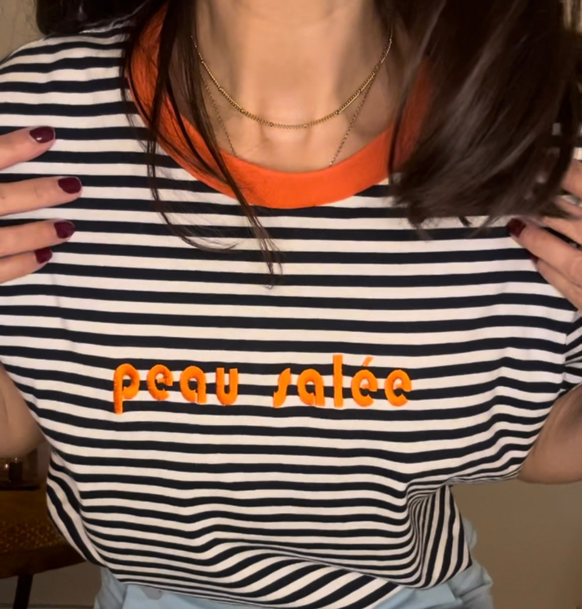 T-shirt Arnaud - T-shirt rétro brodé, coupe légèrement loose